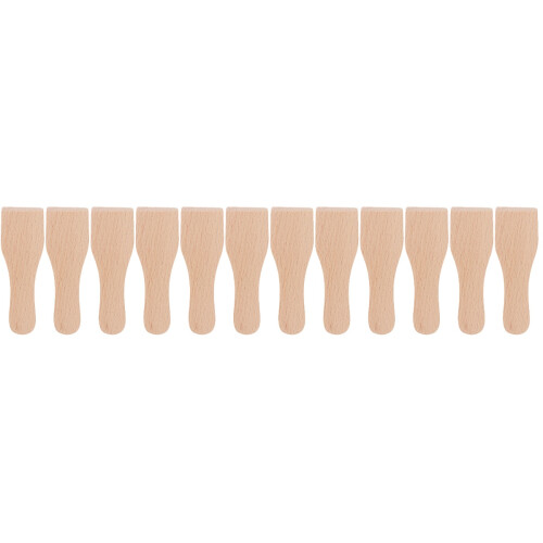12Pcs Khaki Wooden Butter Cake Cream Multi-Function Spatulas 2