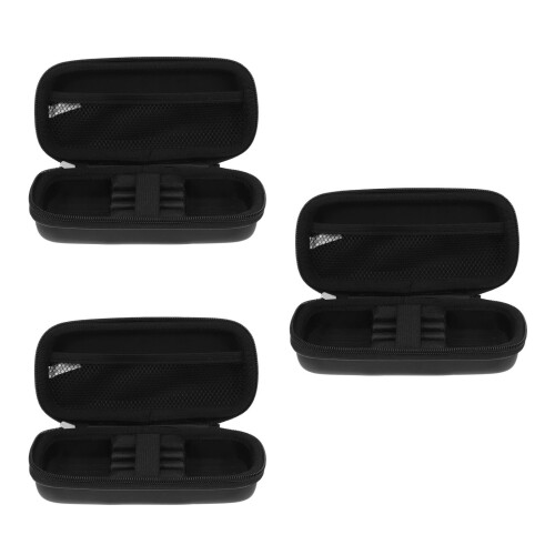 3Pcs Compact Black Darts Carry Case Lightweight Eva Canvas Protection 1