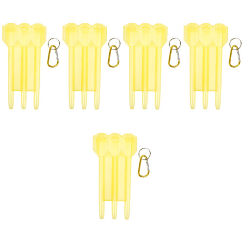 5Pcs Portable Yellow Dart Cases Hard Plastic Multi-Grid Storage Boxes 2