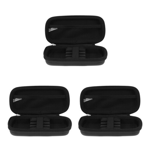 3Pcs Compact Black Darts Carry Case Lightweight Eva Canvas Protection 2