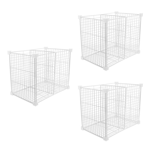 3Pcs White Metal Freezer Organizer Bins Wire Storage Baskets for Home 1