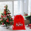Red Christmas flannel drawstring bag 8x6 inch 4