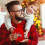 Red Christmas flannel drawstring bag 8x6 inch 5