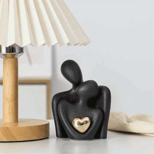 Mini Keramik Krammepar Statue - Sort, 6,5x6x8,5cm 2