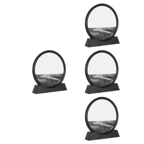 4Pcs Black Moving Sand Picture 3D Sand Art Table Decor Durable ABS 1