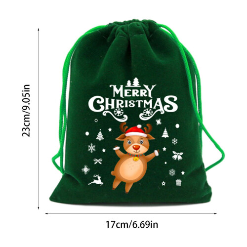 weihnachtliche grüne Samtbeutel für Äpfel, 12 Stück 2