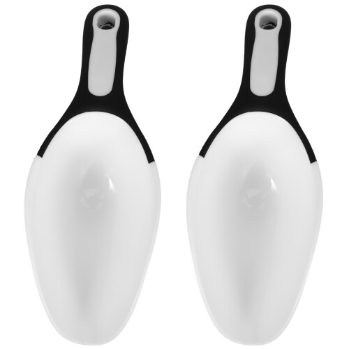 2Pcs Plastic Ice Scoop Rice Grain Food Black White 1