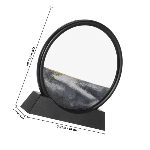 Peinture Sable Fluide Décoration Bureau 3D Noir ABS Résistant 1