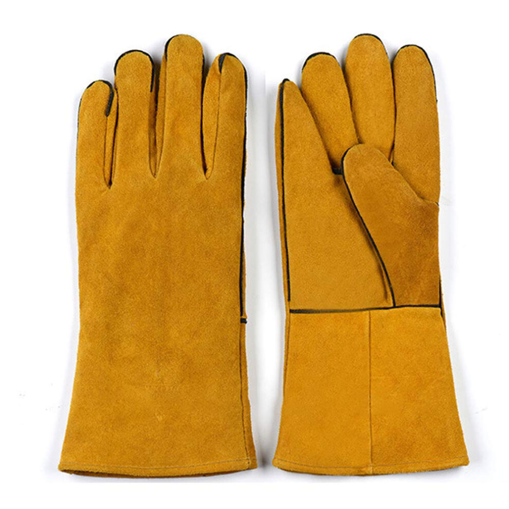 Welding Gloves Cowhide Leather Heat Resistant Work Gloves With Long Cuff And Reinforced Seams 1 Pair 9330225798859