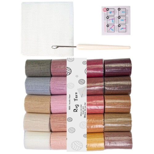 20 Color Acrylic Yarn Mesh Fabric Latching Hook Crochet-04