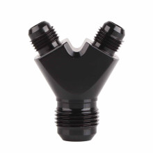 AN10 to Dual AN6 Aluminum AN Y Block Fitting Fuel Line Splitter, Leak‑Resistant Dual Flow Design, Black