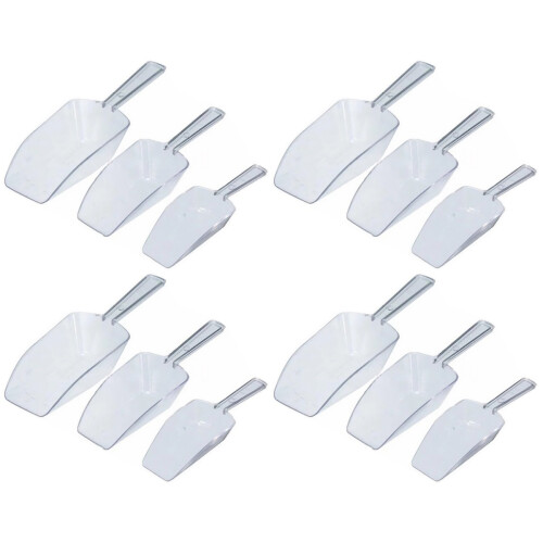 4Sets Transparent Ice Scoop Plastic Flour for Home Use 1