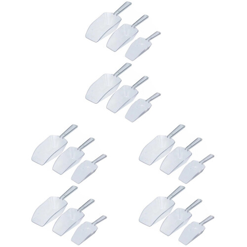 6Sets Plastic Ice Scoops Transparent Flour and Grain for Home 1