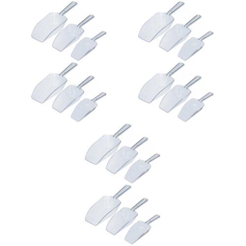 6Sets Plastic Ice Scoops Transparent Flour and Grain for Home 2
