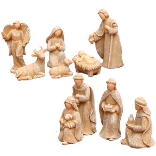 Miniset med julkrubbor i harts, 10 st 1