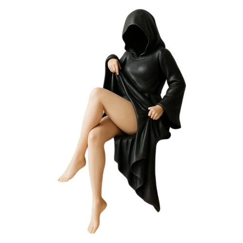 Mysterious Statue Sculpture Elegant Bookshelf Art Decoration-A