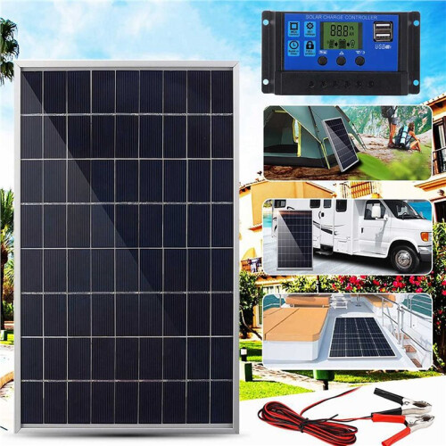 2X Solar Panel 10W 12V Polycrystalline IP65 Waterproof Portable 30A Solar Charge Controller Combo for Outdoor 2