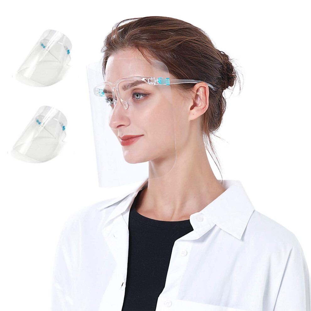 2 Pack Face Shield Glasses With Clear Wide Vision, Lightweight Reusable Full Face Protection, Gift Ready 9310869803836