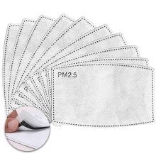 5Layer PM2.5 Activated Carbon Face Mask Replacement Filters 20 Pack, Dust and Haze Protection Inserts