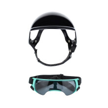 Ensemble de casque et de lunettes de soleil pour animaux de-Bleu