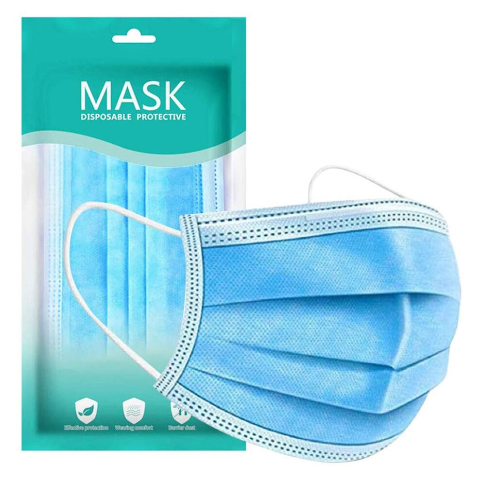 Disposable Face Mask 20 Pack Blue, 3 Ply Face Mask With Threelayer Protection And Comfortable Earloops 9330225799023