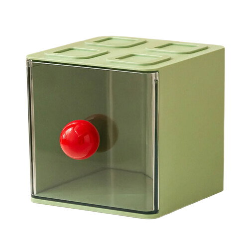 Multipurpose Teabag Display Case Portable ABS Storage Box-Green