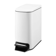 Quiet Closing 6L Trash Bin Foot Activated Lid-Matte white