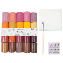 Carpet Making Supplies with 20 Color Acrylic Yarn Mesh-01