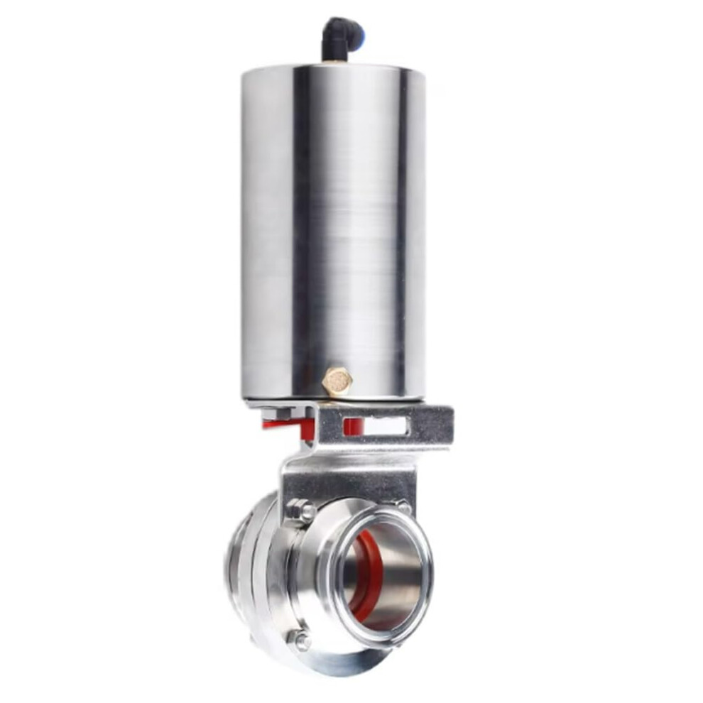 304 Stainless Steel Sanitary Butterfly Valve With Pneumatic Actuator, Tri Clamp, Hygienic Flow Control 9310869804048