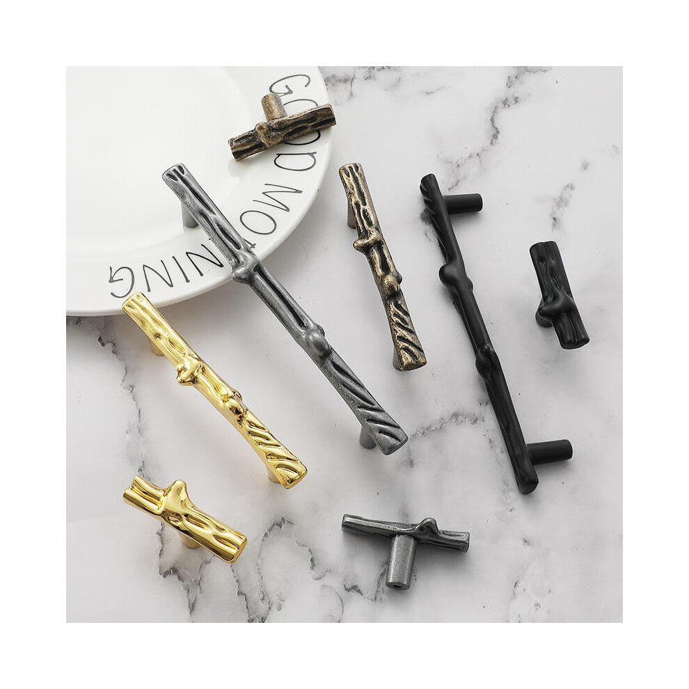 Rustic Twig Branch Cabinet Handles And Drawer Pulls, Durable Zinc Alloy Antique Silver Knobs For Furniture 9310869804109