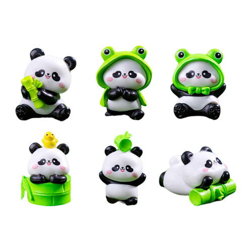 Adorable Panda Figurines Miniature Landscape Decoration For Car