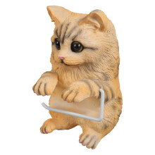 Space Saving Wall Mounted Cats Toilet Paper Holder Resin-B