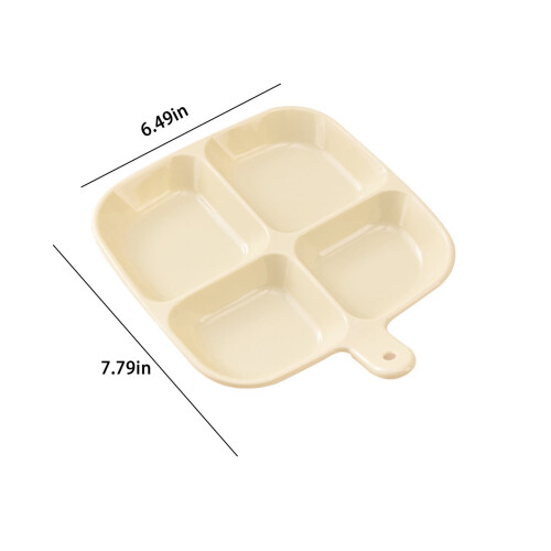 Assiette compartimentée réutilisable à 3 compartiments 19,8 x 16,5 cm 2