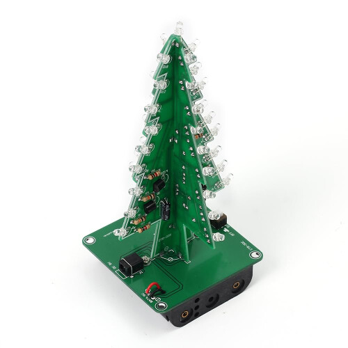 Flashing Christmas Tree Kit with Colorful LEDs, 3D DIY Electronic Soldering Practice Educational Module 2