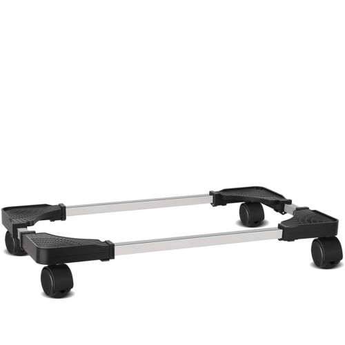 Adjustable PC Tower Stand with Wheels, Durable Steel Frame, Under Desk Rolling CPU Holder Black
