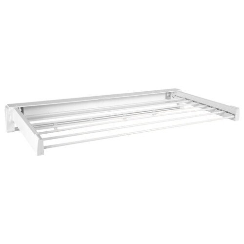 Folding Drying Rack,Clothes Laundry Drying Rack,White Wall Mounted Hanger 7 Drying Rods