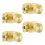 4 Pack Modern Satin Brass Door Knobs, Square Passage Door Knob Set for Interior Hall Closet 1