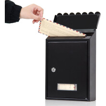 Waterproof Wall Mounted Mailbox with Secure Keyed Lock, Vintage Metal Post Box for Outdoor Letters