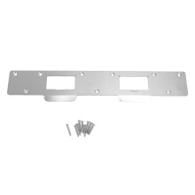 Heavy Duty Door Reinforcement Plate 11in White, Steel Security Strike Plate with 9 Screws for 5.5‑6in Dual‑Hole Doors