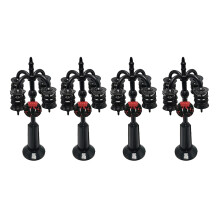 4Pcs Miniature Christmas Street Lamps Post Park Bench  Street Light Model Dollhouse Xmas Village Garden Accessories