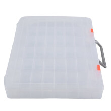 3X Large 48 Grids Plastic Organizer Box with Adjustable Dividers, Storage Organizer, Transparent