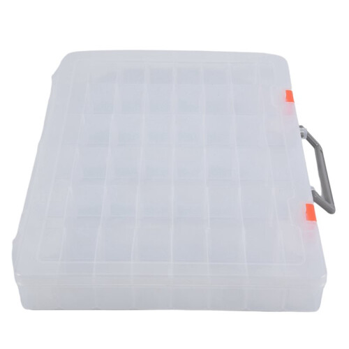 3X Large 48 Grids Plastic Organizer Box with Adjustable Dividers, Storage Organizer, Transparent