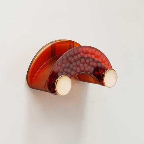 Adhesive Purse Hanger No Drill Wall Mounted Bag Hook with Curved Arch Protection Rustproof Red
