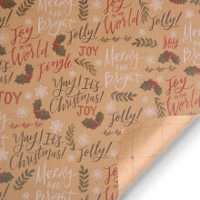 Papier cadeau de Noël intérieur/extérieur simple face 1 rouleau