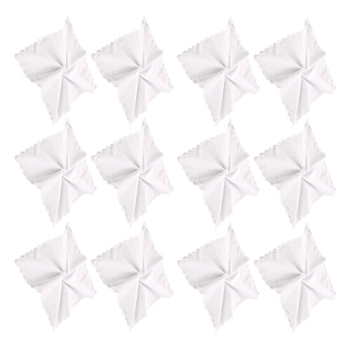 12Pieces Cotton Handkerchief Embroidered Moon Border Quick
