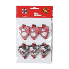 Christmas Wooden Clip Set Holiday Decoration 6 pcs