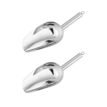 2 Industrial Stainless Steel Ice Scoops With Comfort Handle-B