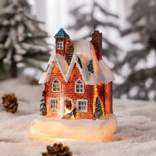 Casitas de pueblo navideño con luces LED, kit de resina para armar.