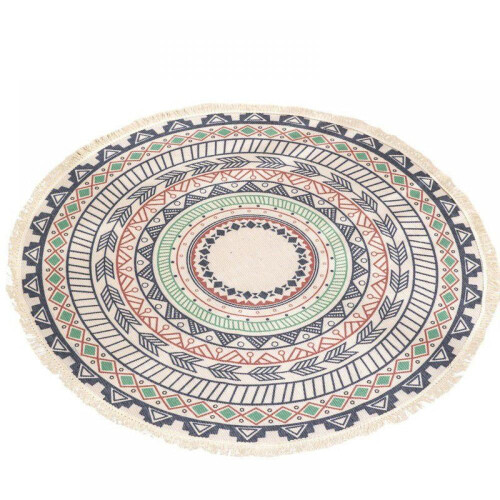 Bohemian Mandala Cotton Round Rug 90cm