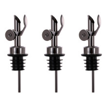 3Pcs Auto Sealing Wine Pour Spouts Rustproof-Gun black